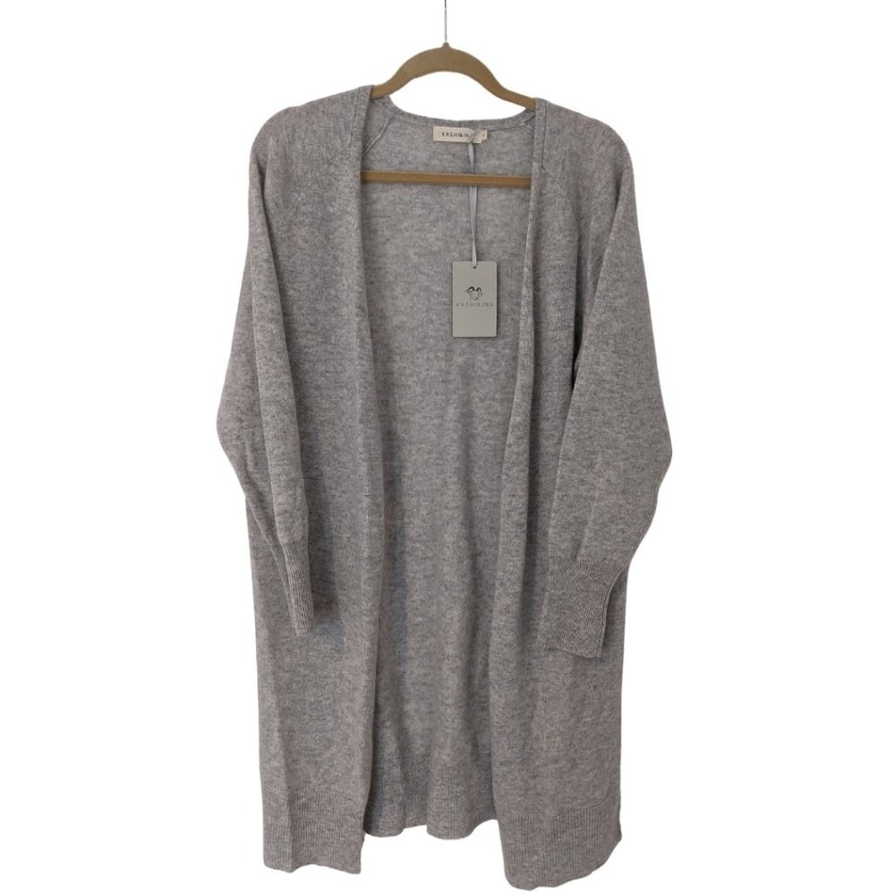 Kashmina Cashmere Cardigan "Linnea" - S - Light Gray